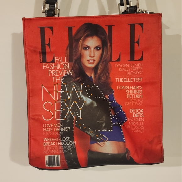 Y2k ELLE Magazine Print Purse Shoulder Bag 2003 - Picture 5 of 12